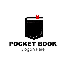 pocket book logo design concept vector illustration