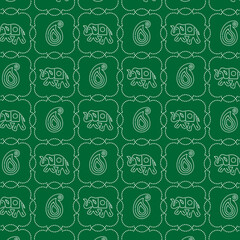 Green Bandhani Traditional Indian Pattern