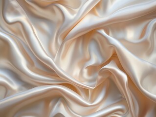 Obraz premium close up of a white silk cloth with folds