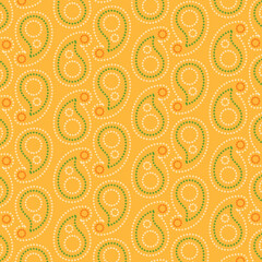 Indian Yellow Bandhani Pattern Vector