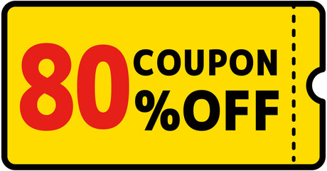 シンプルな80％OFFクーポン素材