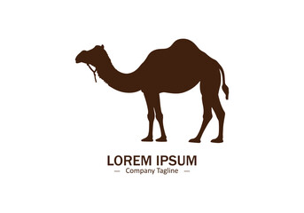 Camel Logo Design icon vector silhouette isolated