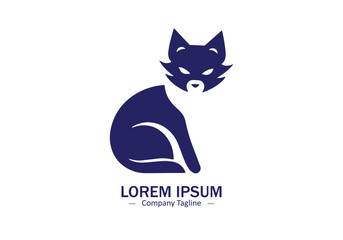 Cat Logo Design icon vector silhouette isolated
