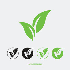 Natural leaf sign. Vector illustration
