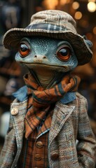 Fototapeta premium him is decorated with a cricket motif and filled with clothing and accessories fit for a well-dressed cricket, shot is warm and inviting, adding to the cozy and safe feeling of Jiminy's private moment