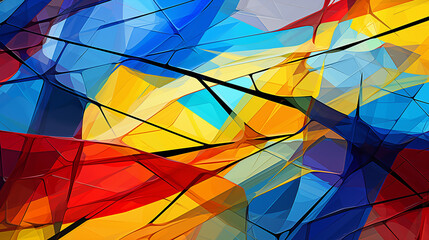 Fototapeta premium Abstract Image Pattern Background, Bold Intersecting Lines Primary Colors, Geometric Digital Art, Texture, Wallpaper, Background, Cell Phone Cover and Screen, Smartphone, Computer, Laptop, 16:9 Format