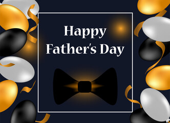 Greeting card with colorful balloons and Happy Father's Day greetings.