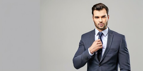 a image of a man in a suit and tie is posing for a picture