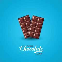 World Chocolate Day, social media poster. Chocolate Day, Happy chocolate day, World Chocolate Day poster, International Chocolate Day. Vector. illustration, Chocolate Day poster, banner, poster,