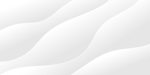 Fototapeta premium Abstract white paper wave background and abstract gradient and white wave curve lines banner background design. White wave modern abstract background design. space style. white background.