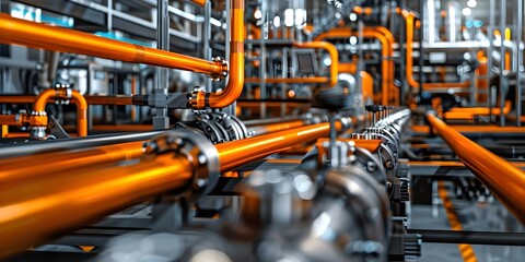 Factory machinery with industrial pipes suitable for industrial concepts. Concept Industrial Machinery, Factory Pipes, Manufacturing Equipment, Industrial Technology