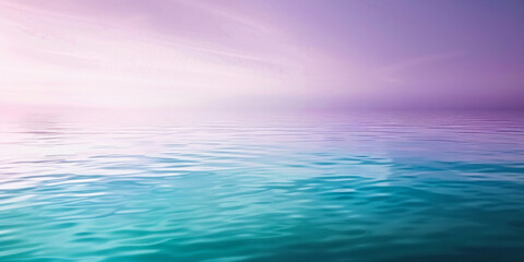 Obraz premium Calm ocean water reflecting a pastel purple and pink sky, creating a serene and tranquil atmosphere with gentle ripples on the surface