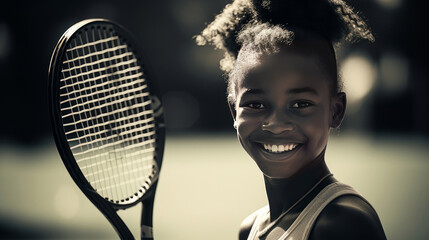 young African American female tennis player