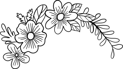 Wreath of floral and flower illustration.