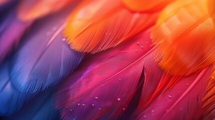 Abstract Feather Textures, Soft, colorful feather textures in macro detail