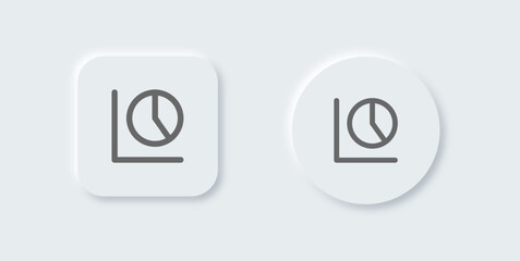 Chart line icon in neomorphic design style. Statistic signs vector illustration.