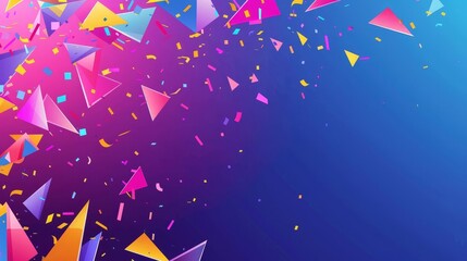 abstract festive background with colorful geometric shapes and confetti celebration party theme modern vector illustration