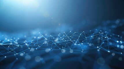 Obraz premium Digital network connection. Abstract connection of dots and lines. Technology background. Plexus effect. 3d rendering.