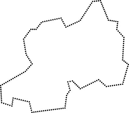 dot line drawing of rwanda map.
