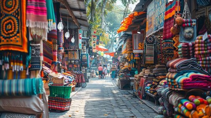 Naklejka premium Fair trade and ethical consumption, bustling market