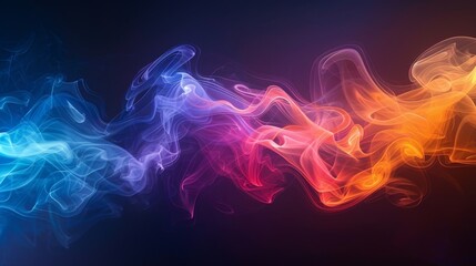 Abstract Smoke Trails, Artistic smoke trails in various colors creating fluid, dynamic shapes