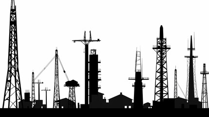 Oil field vector image