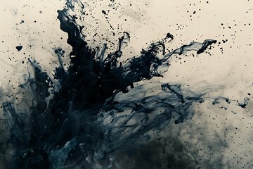 Turbulent sea of grunge ink splatters and smears