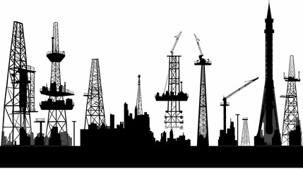 Oil field vector image