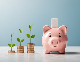 house and saving money coins