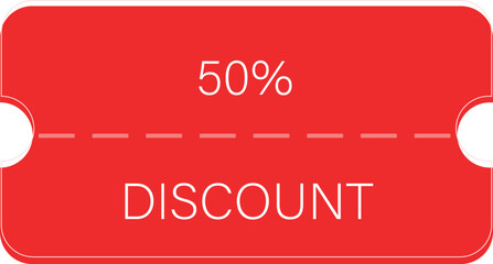 Red Vector coupon. Discount coupon template isolated. Vector ticket