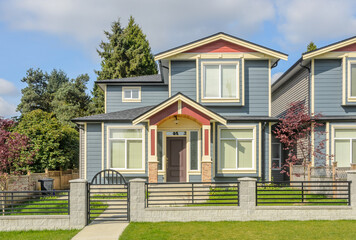 Fragment of luxury house with nice summer  landscape in Vancouver, Canada.