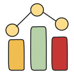 A trendy design icon of bar graph

