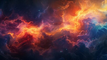Abstract Space Nebula, A space nebula with abstract shapes and vibrant colors