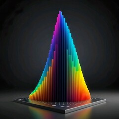 Gráfico IQ multicolor 3d sobre una base metálica 