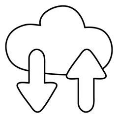 A trendy design icon of cloud data transfer
