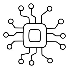 A trendy design icon of chip

