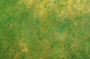 art background in grassy green color with gold texture