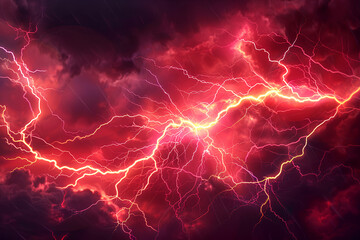 Obraz premium red lightning black background vector 3d rendering
