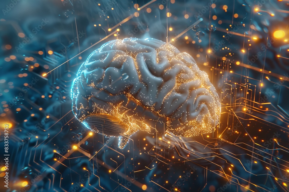 Poster future data transfer concept. cyberspace background with generative ai. abstract futuristic backgrou