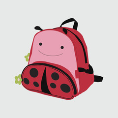 Funny backpack with smiling face school bag mascot