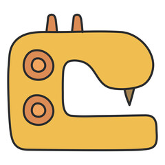 A trendy design icon of sewing machine


