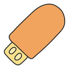 A flat design icon of usb

