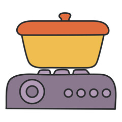 Fototapeta premium A colored design icon of stove
