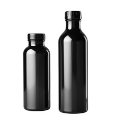 black Empty Glass Bottle on Isolated transparent background png. generated with AI