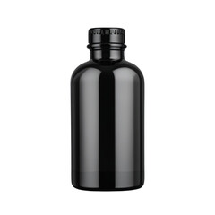black Empty Glass Bottle on Isolated transparent background png. generated with AI