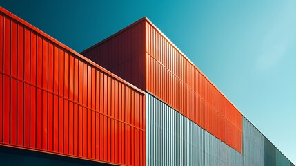 Fototapeta premium a building with a striking duo-tone color palette