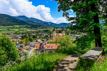 Bruneck, Brunico, Pfarrkirche, Kirche, Oberstadt, Altstadt, Schloss, Schlossweg, Pfarrplatz, Aussicht, Pustertal, Raingasse, Dolomitenregion, Dolomiten, Kronplatz, Frühling, Sommer, Südtirol, Italien