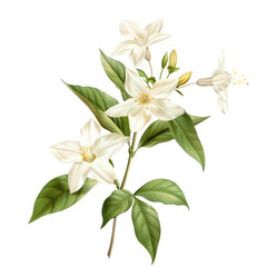 Fototapeta premium Bouquet of lilies with lily of the valley isolated, showcasing pink, white, and yellow flowers in full bloom surrounded by green leaves, capturing the beauty of spring flora