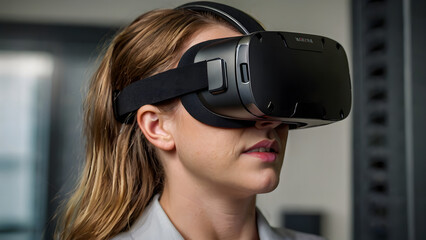 Employees using virtual reality (VR) headsets for immersive project simulations.
