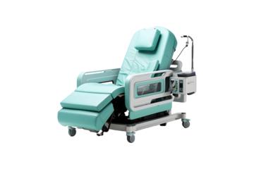 Electric Hospital Bed isolated on transparent background.
